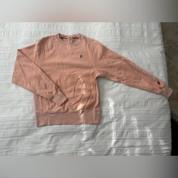 Victoria's Secret PINK Peach Crew Neck Sweater - Picture 2 of 2